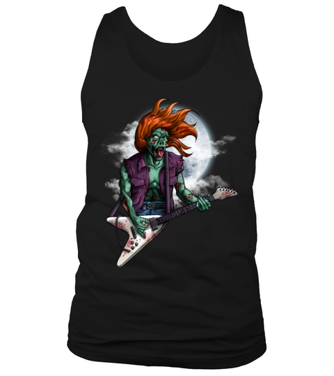 Rock n Roll Zombie Guitar Player Halloween Vintage Men's Tank Top