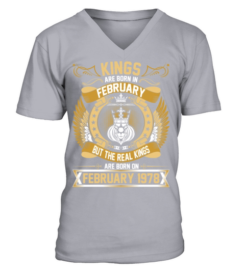 The Real Kings Are Born On February 1978 Men's V-Neck T-shirt