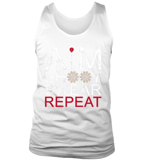 Aim Shoot Swear Repeat Darts Retro Vintage Gift Tank Top Unisex