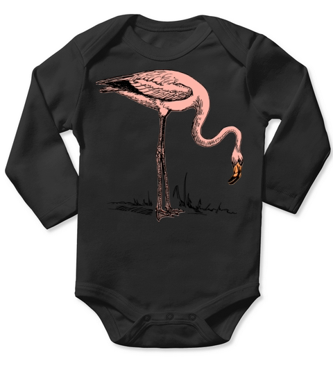 Vintage Flamingo Long Sleeve Baby One-Piece