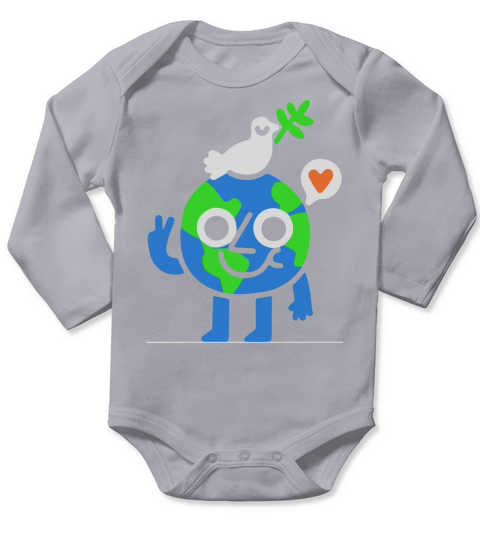 world peace Long Sleeve Baby One-Piece