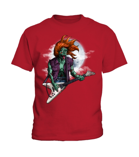 Rock n Roll Zombie Guitar Player Halloween Vintage Kids T-Shirt