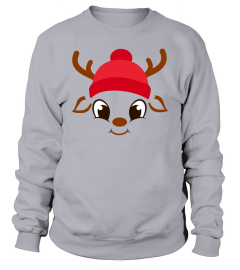 Merry Christmas Reindeer With Red Hat Women's Sweatshirt