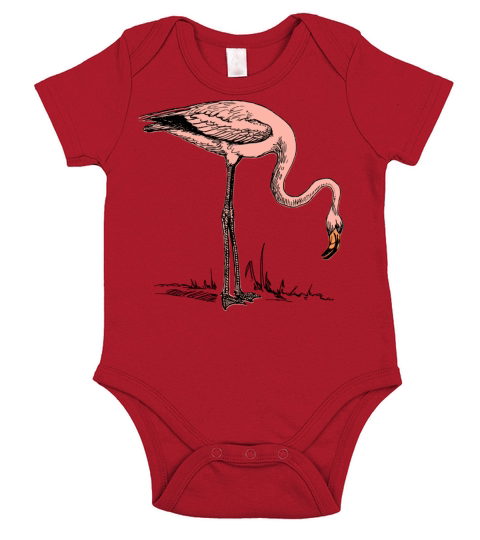 Vintage Flamingo Short Sleeve Baby One-Piece