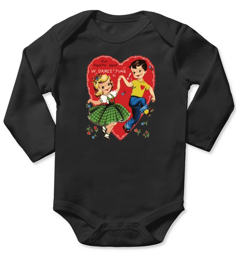Vintage Valentine Long Sleeve Baby One-Piece