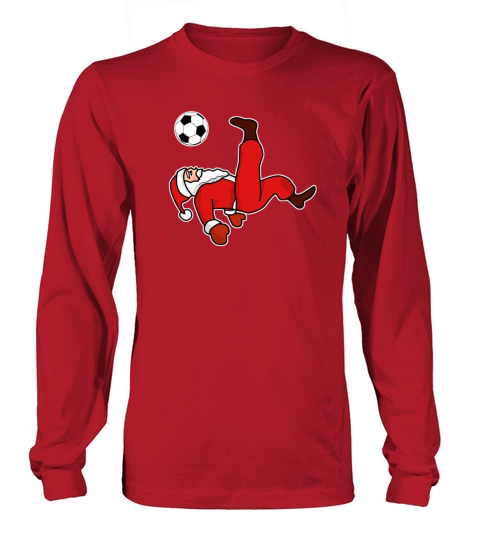 Merry Christmas Santa claus Christmas soccer player Long sleeved Unisex