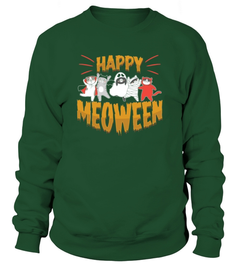 Happy Meoween Cat Halloween Spooky Scary Gift Women's Sweatshirt