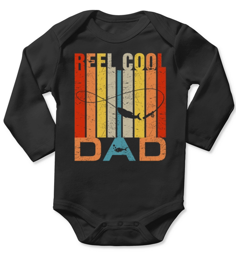 Vintage Reel Cool DAD Fishing Shirt Fish Fathers Long Sleeve Baby One-Piece