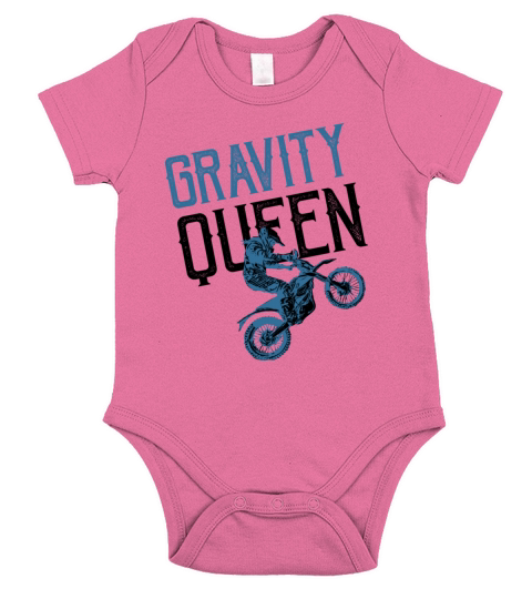Gravity Queen Motobike Girl Woman T-Shirt Gift Short Sleeve Baby One-Piece