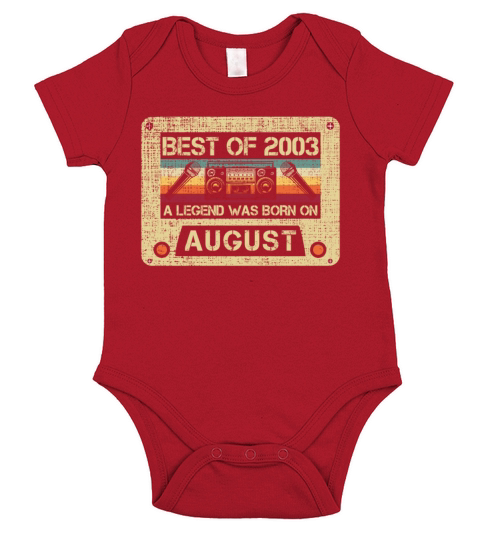 Born on August 18years Bday Vintage Cassette Gift Short Sleeve Baby One-Piece