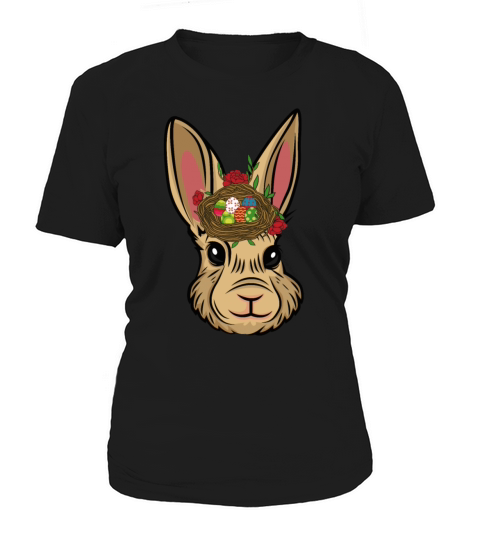 Easter Bunny Face Flower With Rabbit Easter Egg Women's T-Shirt