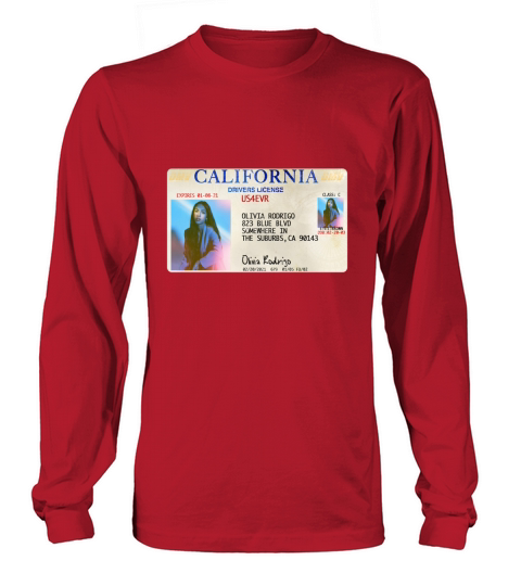 Drivers License Olivia Rodrigo Long sleeved Unisex