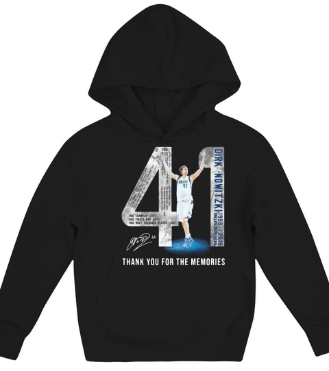 41 Dirk Nowitzki Nowitzki Thank You For The Memories Signature - Coffee Mug (colored) Kids Hoodie