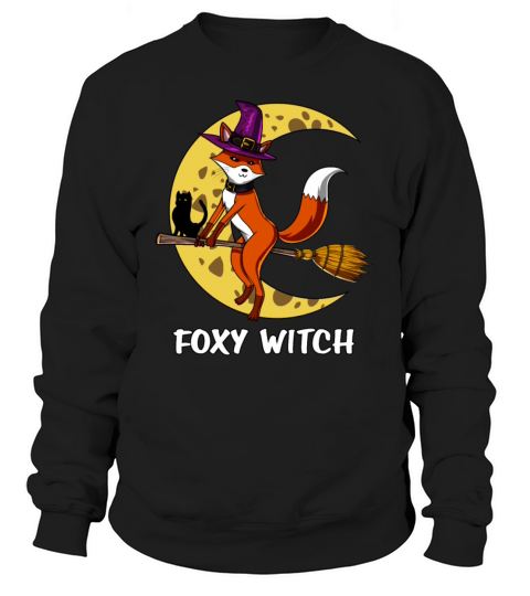 Fox Witch RIding A Broom Halloween Men's Sweatshirt