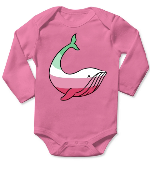 Whale Abrosexual Pride Long Sleeve Baby One-Piece