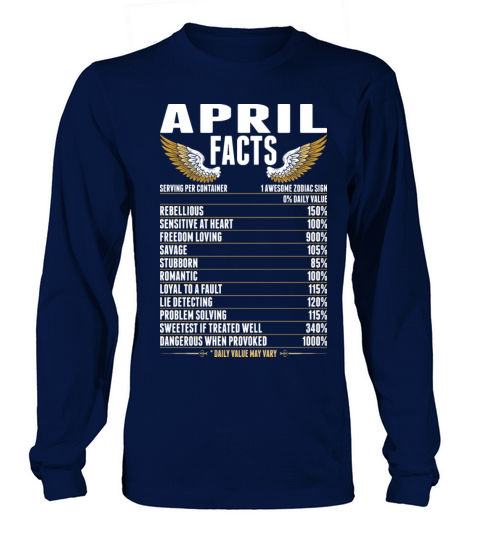 April Facts Tshirt Women's Long Sleeve