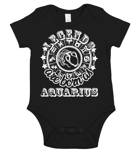 Legends are born as Aquarius white Short Sleeve Baby One-Piece