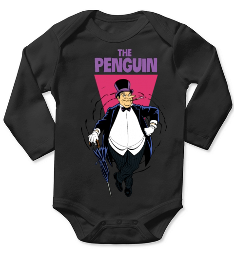 DC Comics Batman Villain The Penguin Vintage Long Sleeve Baby One-Piece