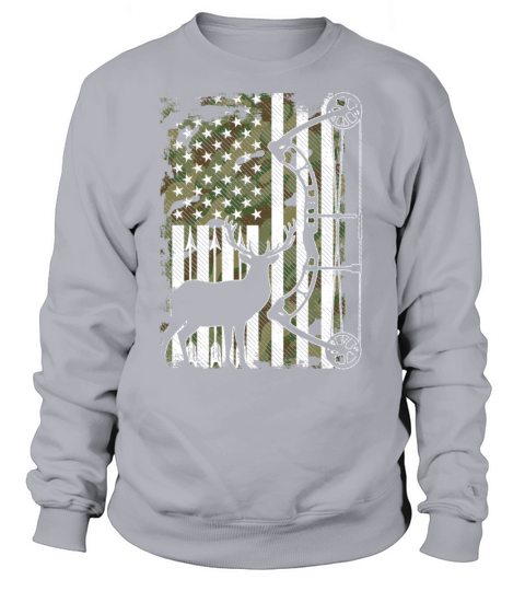 Bow Hunting Deer Hunter Camo American Flag for Men Women's Sweatshirt