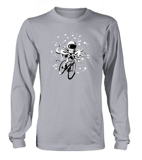 Octopus Bicycle Astronaut Kraken Space Cycling Men's Long Sleeve