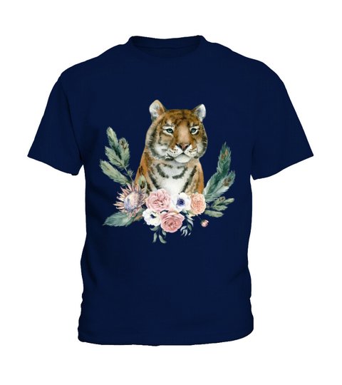 Tiger With Flowers Kids T-Shirt