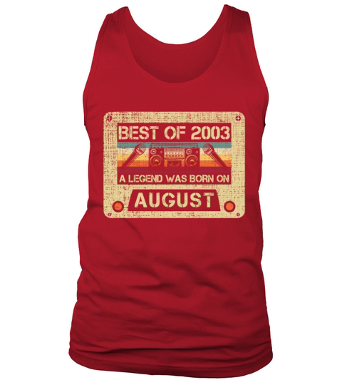 Born on August 18years Bday Vintage Cassette Gift Men's Tank Top
