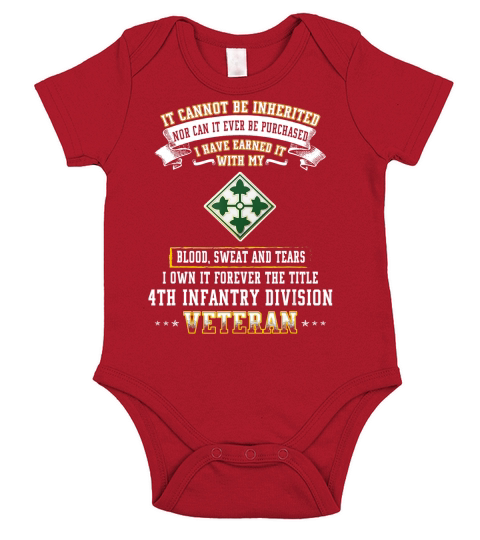 I Own Forever The Title 4th Infantry Division Veteran Shirt Short Sleeve Baby One-Piece