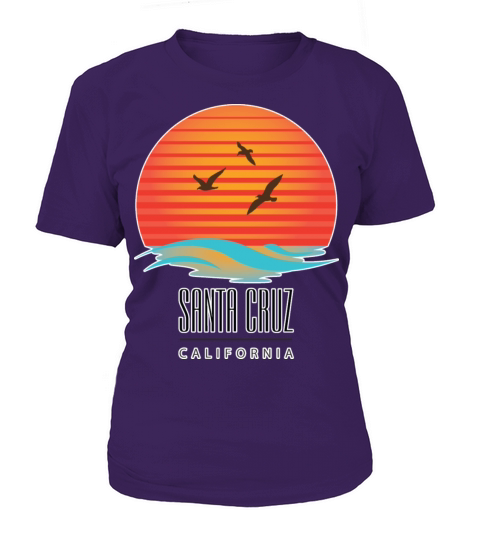 Santa Cruz California CA Sunset with Seagulls Seal Women's T-Shirt