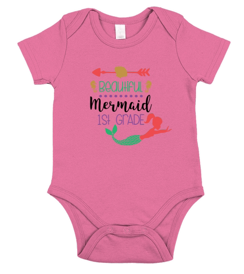 Beautiful Mermaid 1st Grade Short Sleeve Baby One-Piece