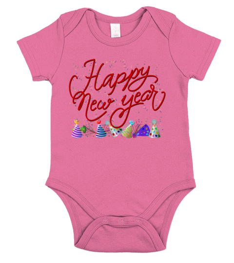 Confetti Happy New Years Short Sleeve Baby One-Piece