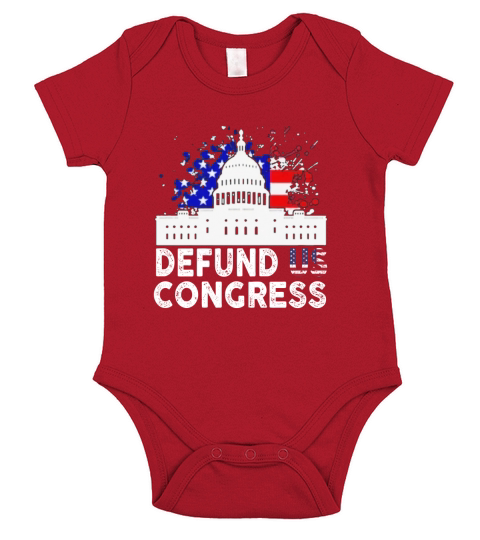 Defund Congress American Flag Short Sleeve Baby One-Piece