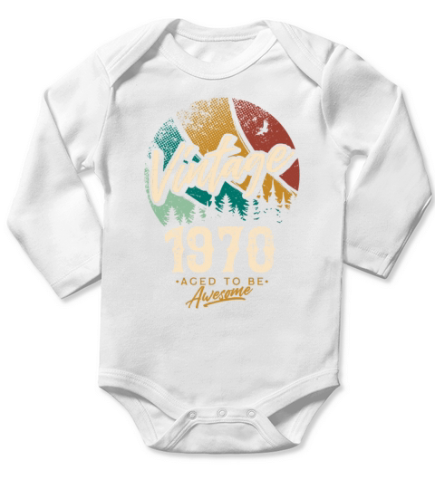 Vintage 1970 birthday gifts for men women bday Long Sleeve Baby One-Piece