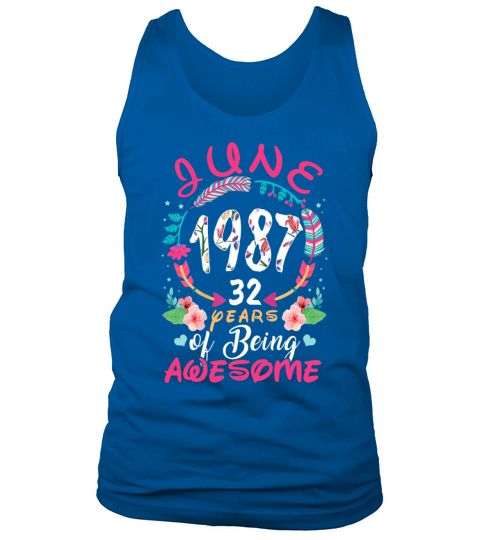 June 1987 32 years of being awesome Men's Tank Top