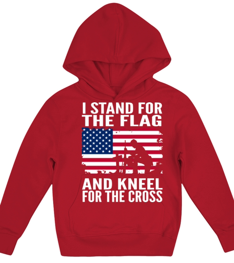 i stand for the flag and kneel for the cross patri Kids Hoodie