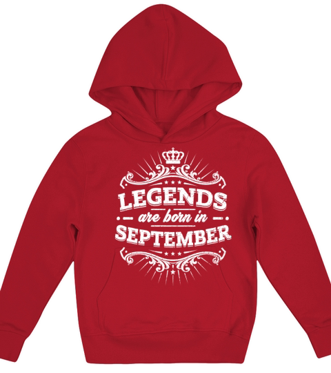 Legends Are Born In September Birthday Shirt Kids Hoodie