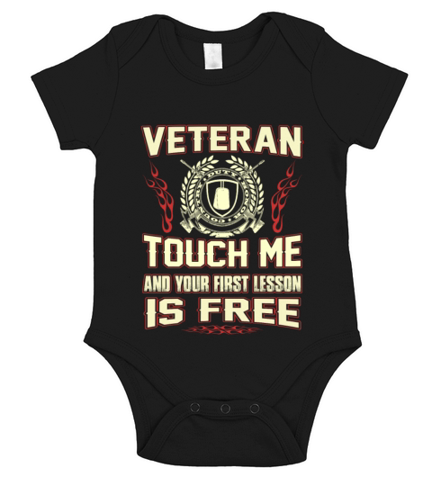 Veteran - Touch me and your first lesson is free Short Sleeve Baby One-Piece