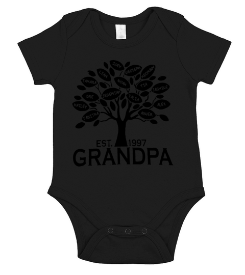 Custom Grandpa or Grandma Family Tree with all Gra Short Sleeve Baby One-Piece