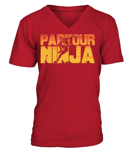 Parkour Ninja Retro Vintage Urban Lovers V-Neck T-shirt