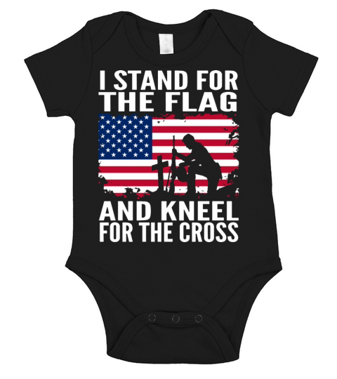 i stand for the flag and kneel for the cross patri Short Sleeve Baby One-Piece