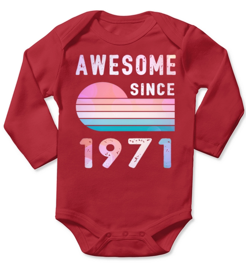 1971 Birthday Retro Vintage Gift 51th Long Sleeve Baby One-Piece