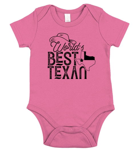 Worlds Best Texan America Texas Texan State Flag Short Sleeve Baby One-Piece