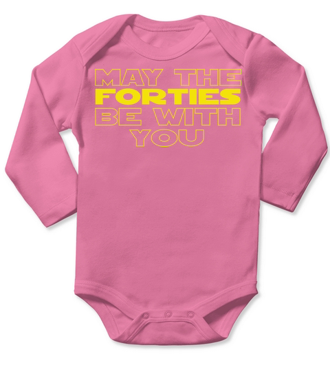 May The Forties Be With You Vintage 40th Birthday Long Sleeve Baby One-Piece