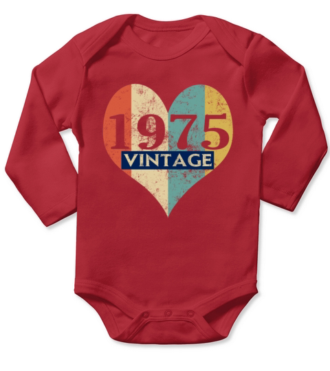 Vintage 1975 Retro Long Sleeve Baby One-Piece