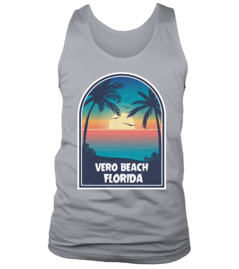 Vintage Vero Beach Florida Retro 80s Summer Travel Men's Tank Top