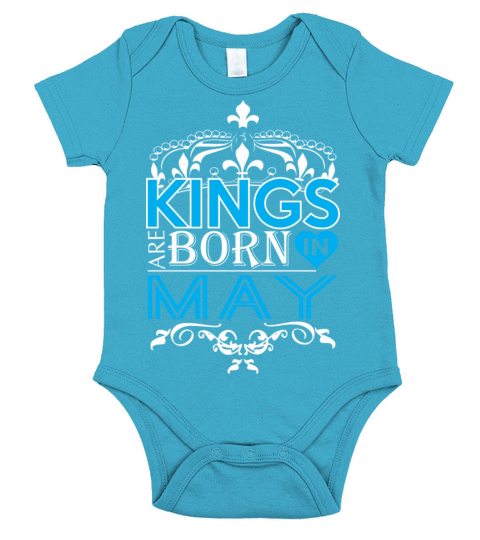 Kings Are Born In May Happy Fathers Day Short Sleeve Baby One-Piece