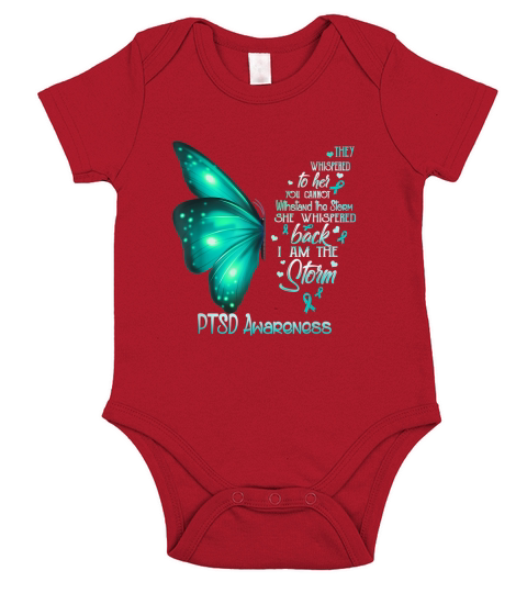 I am the storm PTSD Awareness Butterfly Short Sleeve Baby One-Piece
