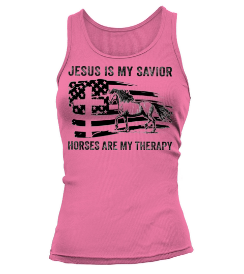 Jesus Is My Savior Horses Are My Therapy Women's Tank Top