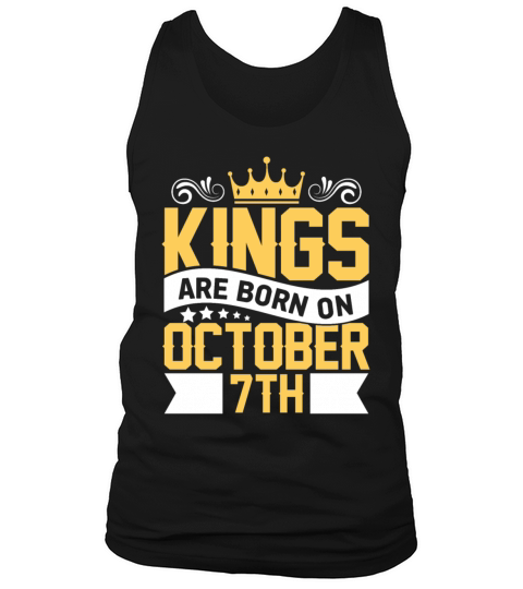 Kings are Born on October 7th Birthday on October Men's Tank Top