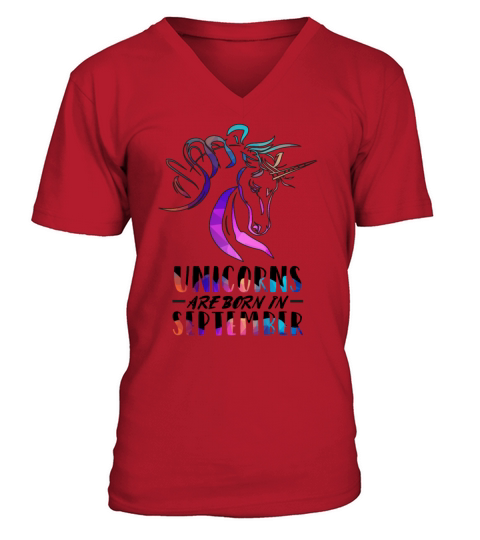 Unicorns are born in September Men's V-Neck T-shirt