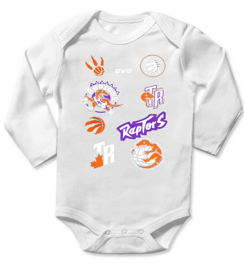 Raptors All Logos shirt Long Sleeve Baby One-Piece